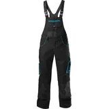 EDE FORTIS Latzhose twenty four schwarz/türkis, 56.0
