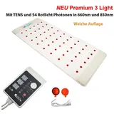 pb Energy Mat Massagematte Kristallmatte Premium 3 Light mit TENS Anwendung Elektroden Pads, Erleben Sie die Premium 3 Light Kristallmatte von pb Energy Mat neu 7-tlg., 3 Digitale Displays, 18 Schichten, Gewicht nur 8kg ideal auf Reisen, 54 Rotlicht Photonen in 660nm und 850nm mit weicher Auflage