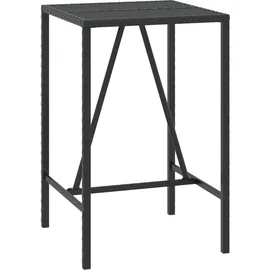 vidaXL 3-tlg. Gartenbar-Set mit Kissen Schwarz Poly Rattan