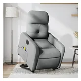 vidaXL Massagesessel elektrisch 89 x 96 x 89 cm Hellgrau mit Aufstehhilfe