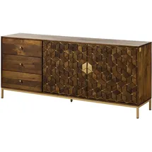 Massivmoebel24 Sideboard 180 x 77 x 40 cm Braun Geölt