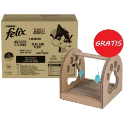 FELIX Fantastic Katzenfutter Auswahl an Geschmacksrichtungen in Gelee 120x85g + Kratzbaum Fun Park GRATIS!