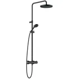 Kludi Logo Thermostat Dual Shower System, Kopfbrause 250mm schwarzmatt
