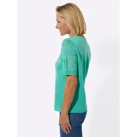 Classic Basics Bouclé-Pullover blaugrün 48