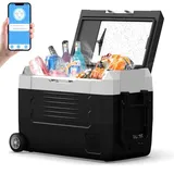 35L Kompressor Kühlbox Elektrisch mit APP-Steuerung, Zwei Zonen Kühlschrank Gefrierbox Tragbarer 12V 230V, für Auto, Camping, Angeln, Lkw, -20... - Schwarz