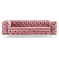 JVmoebel Chesterfield-Sofa Luxus Textil Chesterfield Dreisitzer Modernes Design Neu, Made in Europe rosa