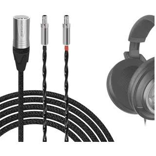 Geekria 5N Single-Crystal Upgrade Ersatzkabel für Sennheiser HD800 HD800S HD820 Kopfhörer Ersatzkabel / 8-adriges Audiokabel (XLR, 3 m), Kupfer