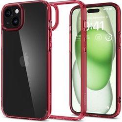 Spigen Ultra Hybrid, rotes Kristall – iPhone 15 Plus (iPhone 15 Plus), Smartphone Hülle, Rot