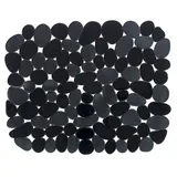 WENKO Spülbeckeneinlage Stone Schwarz, schützt das Spülbecken, zuschneidbar, Kunststoff, 31 x 26 cm, schwarz