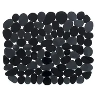WENKO Spülbeckeneinlage Stone Schwarz, schützt das Spülbecken, zuschneidbar, Kunststoff, 31 x 26 cm, schwarz