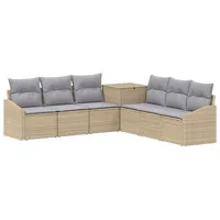 vidaXL Sofa Set 7-tlg. Beige/Grau