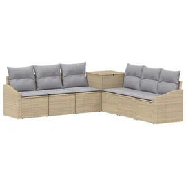 vidaXL Sofa Set 7-tlg. Beige/Grau