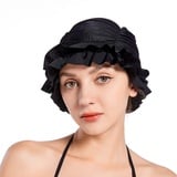 Badekappe Damen Bademütze Elastizität Turban Hut Nicht Wasserdicht Schwimmkappe Kurze Lange Haare Swimming Cap Rutschfeste Badehaube Weiche Turbanmütze Retro Kopftuch Badehüte für Pool Strand Spa