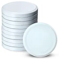 Kadax Schraubdeckel fi100 mm, Ersatzdeckel mit 6 Einrastzähnen, Twist-Off-Deckel aus Metall, Deckel für Einmachgläser, Gläserdeckel passend für 2530ml, 4130 ml, 5000 ml Gläser (10 Stück, Weiß)