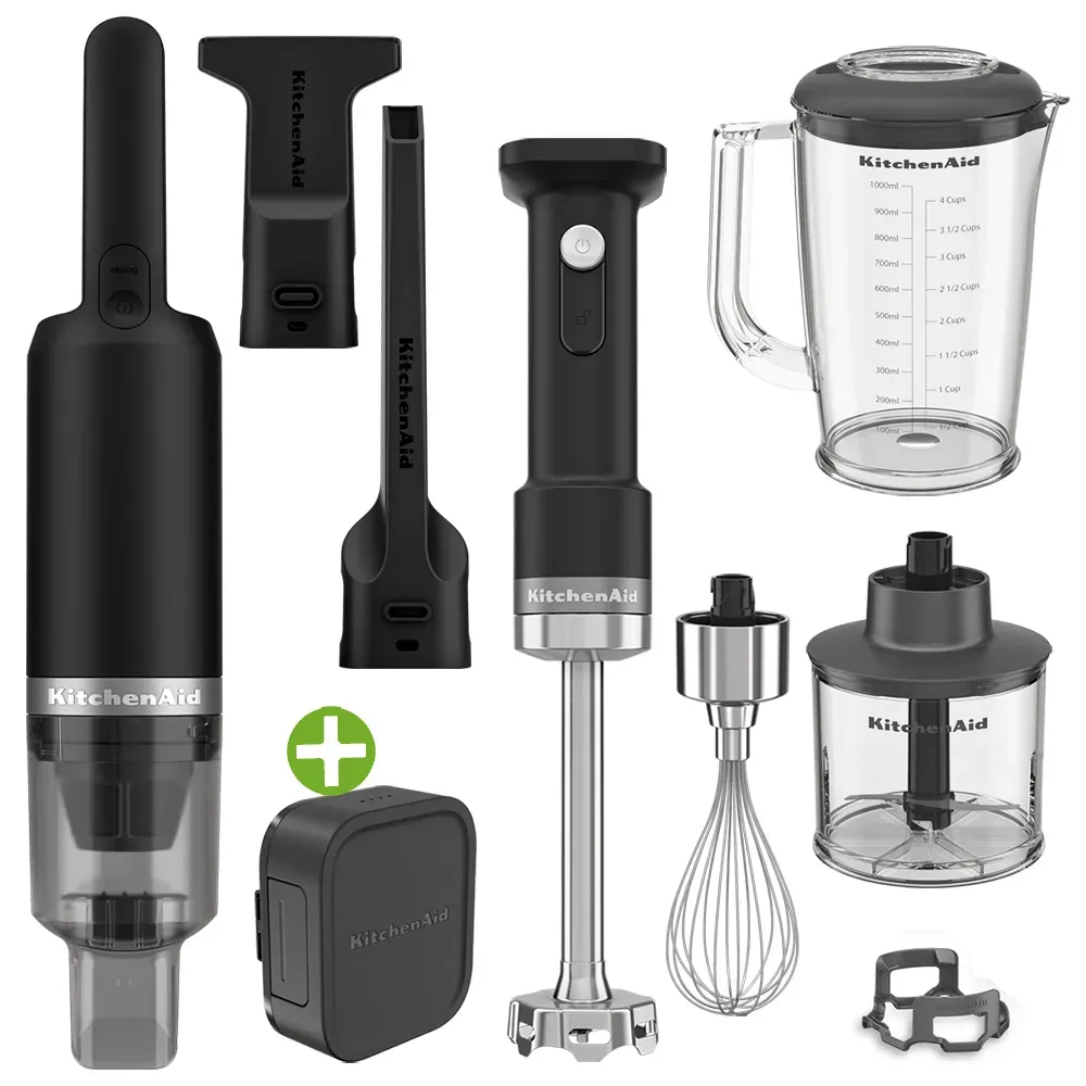 KitchenAid Go Cordless Prep & Clean - Stabmixer, Handstaubsauger + Akku Schwarz