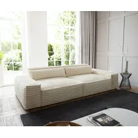DELIFE Big-Sofa Sirpio XL 270x130 cm Plüschcord Beige, Big Sofas