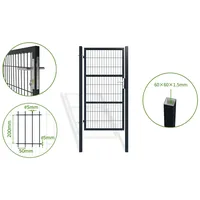 casanoov Gartentor 106 x 186 cm Grau/Metall