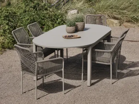 Brafab Vira Lomma Gartenmöbel Set Khaki, 7-teilig