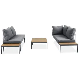 beautysofa LIVORNO Loungeset dunkelgrau