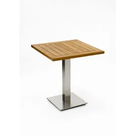 Niehoff Bistro Tisch Edelstahl - 95 x 95 cm Teak geölt