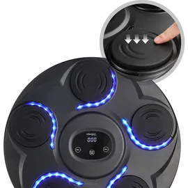 shop'n smile ideoon Fitness-Boxmaschine mit 7 Stufen & Bluetooth-Musik – Reaktions- & Koordinationstrainer, inkl. Boxhandschuhe – Für mehr Motivation