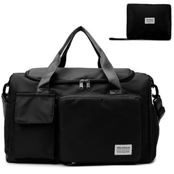 Houhence Reisetasche Faltbare Reisetasche Gepäcktasche Große Wasserdicht Sporttasche schwarz