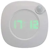 LIWEARE Moderne Design LED Wanduhr Nachtlicht mit Bewegungssensor RIP, 360 Grad Badezimmer Wanduhr USB wiederaufladbar