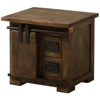 MASSIVMOEBEL24.DE Nachttisch Mango 50x40x45 braun, lackiert | mit 2