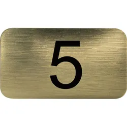 Nummernschild selbstklebend, 35 x 20 mm, Type 5, Kunststoff gold metallic