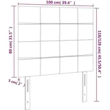 vidaXL LED Kopfteil Blau 100x5x118/128 cm Stoff