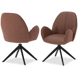 Homestyle4u Polsterstuhl 2er Set Esszimmerstuhl Armlehnenstuhl drehbar 3069