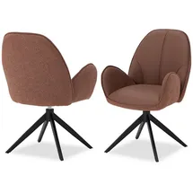 Homestyle4u Polsterstuhl 2er Set Esszimmerstuhl Armlehnenstuhl drehbar 3069