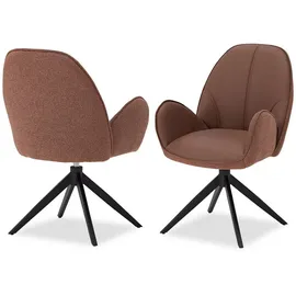 Homestyle4u Polsterstuhl 2er Set Esszimmerstuhl Armlehnenstuhl drehbar 3069