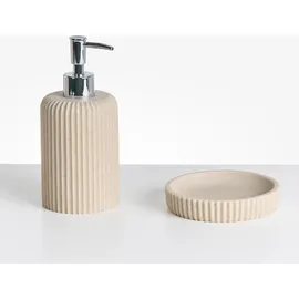 Beliani Badaccessoires Set 5-teilig Hellbeige
