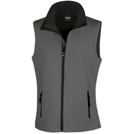 Result Core Damen 2-Lagen Softshell Gilet Printable Bodywarmer R232F, charcoal/black XS