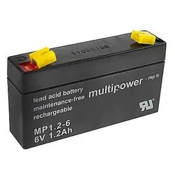 Multipower MP1.2-6 AGM 6 V 1,2 Ah – 4,8mm Faston