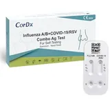 4 in 1 CorDx Kombi + Influenza A B RSV Viren Corona Covid-19 Schnelltest Gratis Desinfektion St