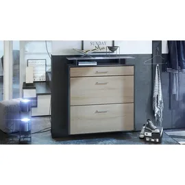 Vladon Malea 89 x 96 x 23 cm hängend mit Schublade und Glasablage braun matt