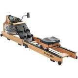 Tectake tectake® Holzrudergerät, aus massiver Buche, klappbar, Belastbarkeit 150 kg, inkl. Tablethalterung sowie Trainingscomputer mit Bluetooth und Brustgurt