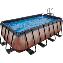 EXIT TOYS Wood Pool 400 x 200 x 122 cm inkl. Filterpumpe