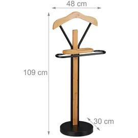 Relaxdays Herrendiener mit Ablage 109 x 48 x 30 cm Schwarz