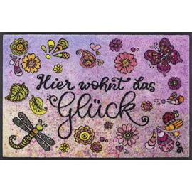 Wash+Dry Hier wohnt das Glück 50 x 75 cm Mehrfarbig