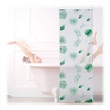 Duschrollo Blätter, 60x240cm, Seilzugrollo für Dusche & Badewanne, wasserabweisend, Decke & Fenster, weiß/grün