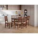 Ausziehbarer Esstisch LEON 4 Nussbaum 120x70 cm, erweiterbar auf 150 cm Breite, Höhe 78 cm - Braun