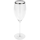 Fink Weißweinglas Platinum Silberfarben, Transparent Glas, Platinumauflage Höhe 27 Cm