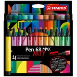 Stabilo Pen 68 MAX Arty Filzstifte farbsortiert, 24 St.