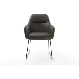 DeLife Polsterstuhl Pejo-Flex Mikrofaser Anthrazit Vintage Taschenfederkern