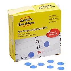 AVERY Zweckform Klebepunkte 3853 blau Ø 10,0 mm, 800 St.