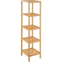 Tectake Badregal, aus Bambus Standregal 5 Böden 33x33x141cm