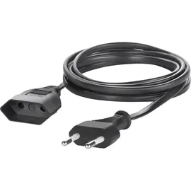 Sygonix SY-5042686 Strom Verlängerungskabel Schwarz 5.00 m H03VVH2-F 2X 0,75 mm2